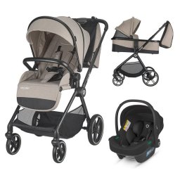 Carucior modular 3 in 1 Coccolle Lissia Butternut Beige+ Scoica auto iSize Coccolle Knox Black