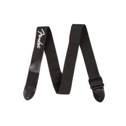 Fender Black Polyester Logo Straps with White Logo