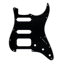 Fender Pickguard Stratocaster H/S/S 11-Hole Mount 3-Screw Mount HB 3-Ply Black