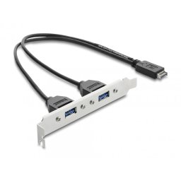 Bracket USB Type E Key A la 2 x USB-A 5 Gbps 0.3m, Delock 67345