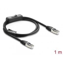 Cablu de retea RJ45 Cat.6 F/UTP 1m cu switch, Delock 81562