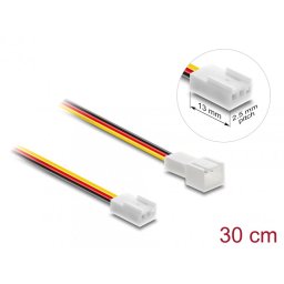 Cablu prelungitor alimentare ventilator 3 pini lungime conector/pitch 2.5mm 13mm T-M 30cm, Delock 90870