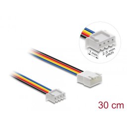 Cablu prelungitor alimentare ventilator JST PWM 4 pini lungime conector 7mm T-M 30cm, Delock 90868