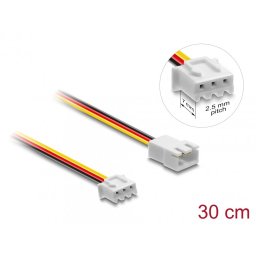 Cablu prelungitor alimentare ventilator JST la 3 pini lungime conector 7mm/pitch 2.5mm T-M 30cm, Delock 90867