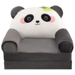 Fotoliu Extensibil din plus si 2 placi burete Ursuletul Panda Gri inchis cu Alb