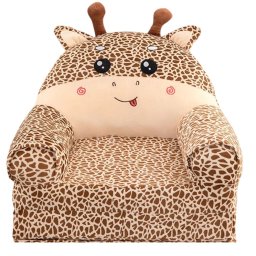 Fotoliu Extensibil din plus si 2 placi burete Girafa crem cu pete maro