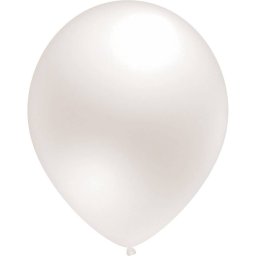 Set 10 baloane latex metalizat sidef alb 30 cm