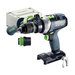 Festool - TPC 18/4 I-Basic - Masina de gaurit si insurubat cu percutie fara acumulatori si incarcator, Li-Ion, 18 V, - Ah, 75 Nm, motor fara perii, mandrina detasabila, led iluminare, valiza speciala