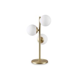 Veioza Perlage 292472, D:24 cm H:43 cm, 3x4W G9 LED, metal alamă, sticlă albă