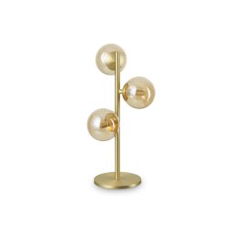 Veioza Perlage 322759, D:24 cm H:43 cm, 3x4W G9 LED, metal alamă, sticlă ambră