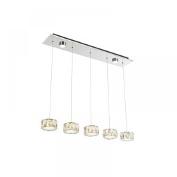 Suspensie cristal Amur 49350-52H, 48W LED, 3700 lumeni, 4000K, L:820 mm H:1200 mm, crom