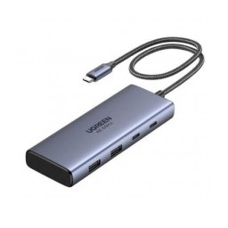 Hub USB-C la 3xUSB-C, 2x USB, 2x HDMI, 4K@60Hz, 10Gpbs, PD100W - (45379) - Gray