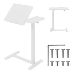 Birou Gaming Maclean mobile desk/laptop stand, white, height adjustment 76-109cm, max. 30kg , MC-120 W