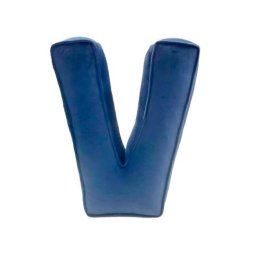 Perna XL, 42cm, Hiko Name litera V din catifea albastra sau roz, cu vipusca