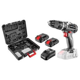 Masina de gaurit, insurubat (bormasina), cu percutie, cu 2 acumulatori 2 Ah, incarcator, 18 V Li-ion, geanta plastic, fara perii, mandrina 2-13 mm, Graphite Energy