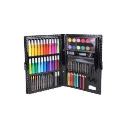 Set pictura si desen pentru copii, trusa plastic neagra, 86 piese, Isotrade