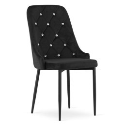 Scaun bucatarie/living, Artool, Amore, catifea neagra, picioare metal negru, 48x56x93 cm