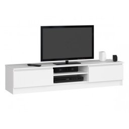 Comoda pentru TV, placa laminata, 4 rafturi, alb, 160x40x33.4 cm