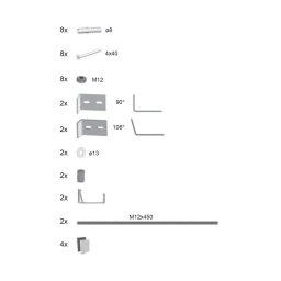 Ravak B28000000N - Set de fixare pentru panouri la căzi AVOCADO, 40 buc.