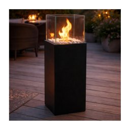 Șemineu pe bioetanol ALICANTE 26,5 x 80,5 cm, 2 kW, negru + husă de protecție