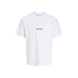 JACK & JONES T-Shirt Jornorrebro Emb Ss Crew Neck 12282892 11-0601 TCX bright white