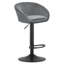 Scaun de bucatarie/bar, Artool, East, rotativ, catifea, gri si negru, 53x46x81-103 cm GartenVIP DiyLine