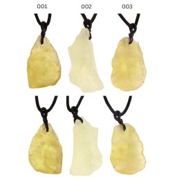 Pandantiv Lybian Desert Glass cu Snur 25-96 x 17-27 x 7-18 mm - Nuanta naturala translucida pentru purtare zilnica si cadou simbolic - 1 Buc