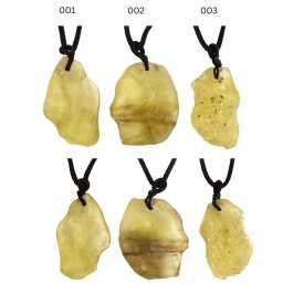 Pandantiv Lybian Desert Glass cu Snur 28-42 x 21-30 x 7-21 mm - Forma naturala neuniforma pentru stil boem- 1 Buc