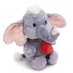 Nici: Figurină de pluș elefant cu inimă magnetică - gri