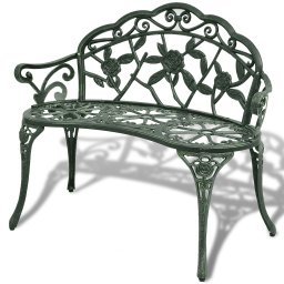 Gossi banca de gradina, verde, 100 cm, aluminiu turnat
