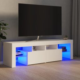 Gossi comoda tv cu lumini led, alb, 140x36,5x40 cm