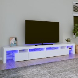 Gossi comoda tv cu lumini led, alb, 260x36,5x40cm