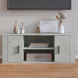 Gossi comoda tv, gri beton, 100x35x40 cm, lemn prelucrat