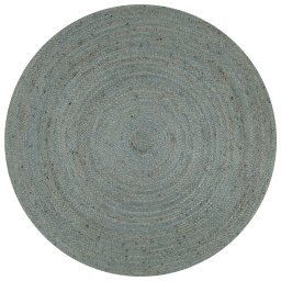 Gossi covor manual, verde masliniu, 90 cm, iuta, rotund