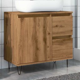 Gossi dulap chiuveta baie, stejar artizanal 65x33x60cm lemn prelucrat