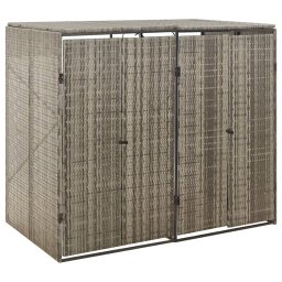 Gossi magazie de pubele dubla, gri, 140x80x117 cm, poliratan