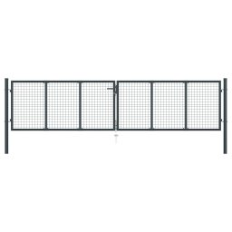 Gossi poarta de gradina din plasa, gri, 400 x 125 cm, otel galvanizat