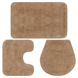 Gossi set covorase baie, 3 piese, bej, textil