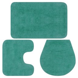 Gossi set covorase baie, 3 piese, turcoaz, textil