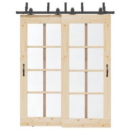 Gossi set feronerie pentru usa glisanta, negru, 183 cm, otel