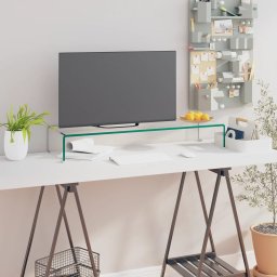 Gossi stand tv/suport monitor sticla transparenta 90x30x13 cm
