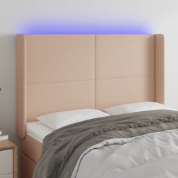 Gossi tablie de pat cu led, cappuccino, 147x16x118/128 cm, piele eco