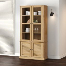 Gossi vitrina de sticla vigo, 85x35x170 cm, lemn masiv de pin
