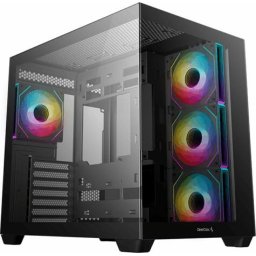 CARCASA DeepCool CG530 4F, middle tower, gaming, fara sursa, suporta 14xfan, 4xfan inclus, USB Type-C x 1, USB 3.2 gen1 x 2, audio+mic, 7 sloturi expansiune, negru, R-CG530-BKADA4-G-1 (timbru verde 0.32lei)