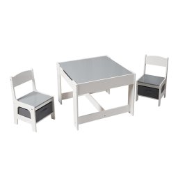 Set masuta si 2 scaune pentru copii , alb MDF, U-Grow