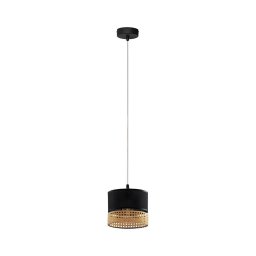 Pendul cu cablu PAGLIA 1xE27/15W/230V negru/ratan