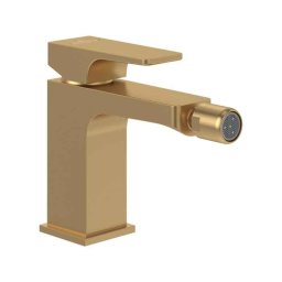 Baterie de bideu Villeroy&Boch, Architectura Square, cu ventil cu tijă, brushed gold