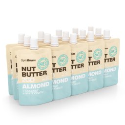 GymBeam Unt de nuci 2GO - unt de migdale cu nucă de cocos și ciocolată albă 15 x 80 g