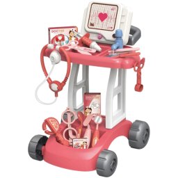 Jucarie Trusa Doctor Troller cu roti , set medical cu accesorii, rosu