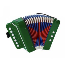 Acordeon de jucarie pentru copii, instrument muzical fara baterii, verde